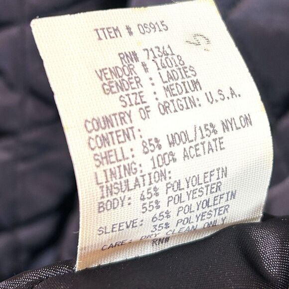 Vintage LL Bean Wool Coat Womens M Red Black Plaid Made In USA - Picture 5 of 8